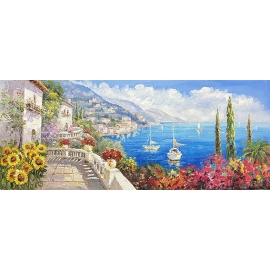 手繪地中海風景-y16289-畫作系列 - 油畫 - 油畫風景--可訂製尺寸(厚油彩)
